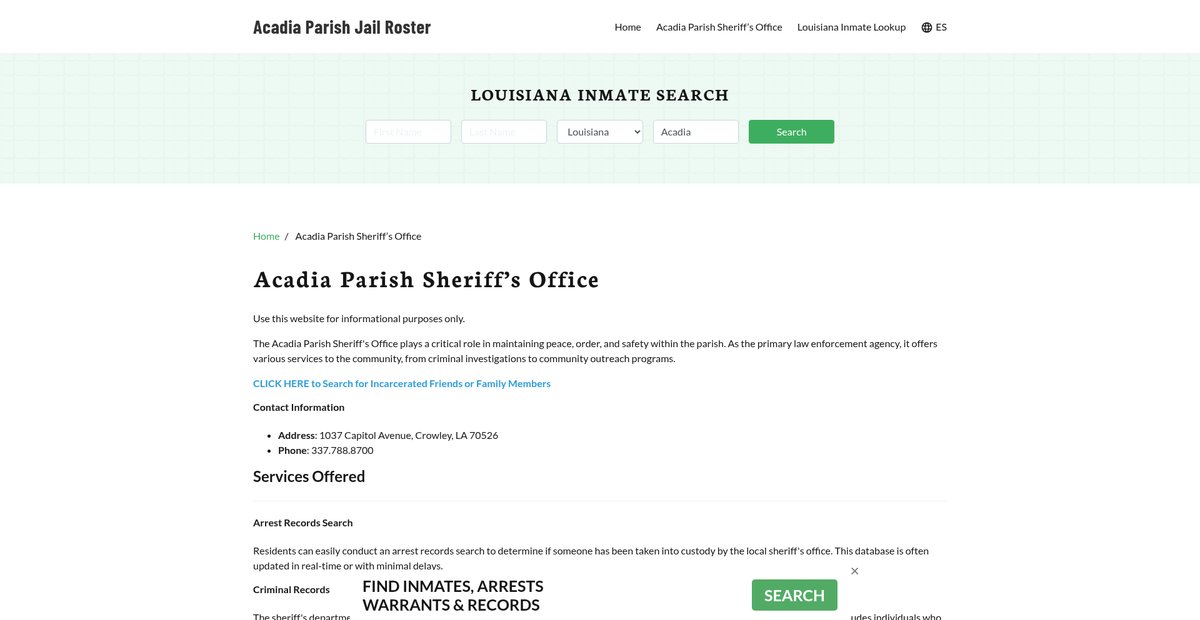 Preview of acadiaparishjail.org