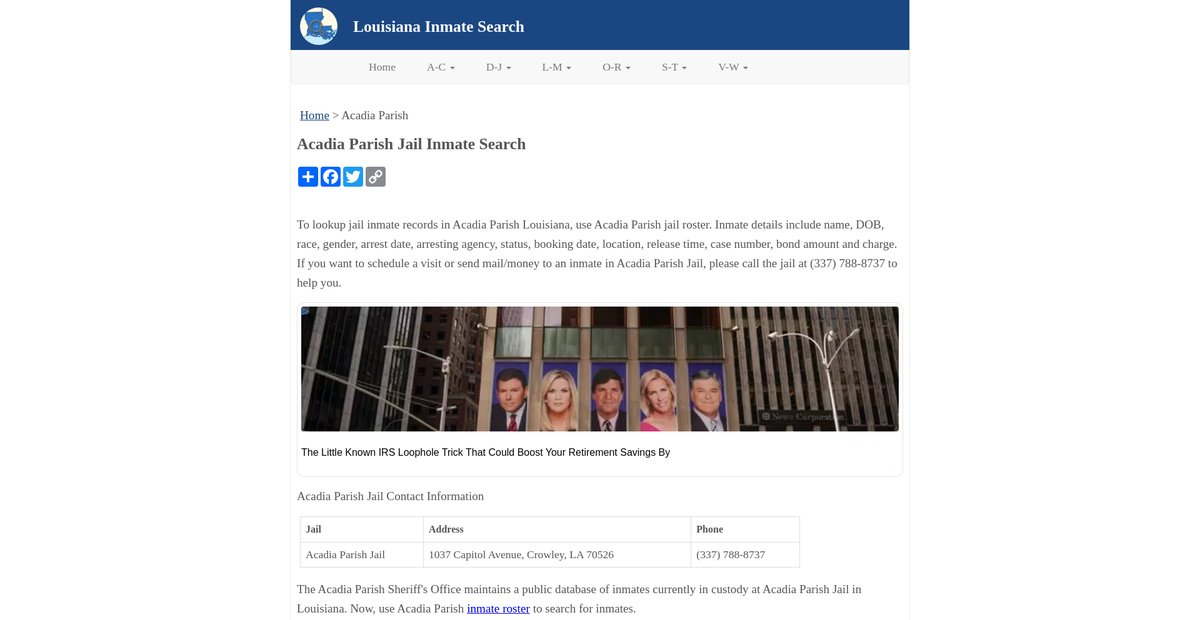 Preview of inmatesearchla.org