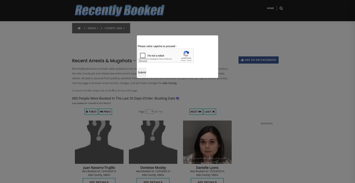 Preview of recentlybooked.com