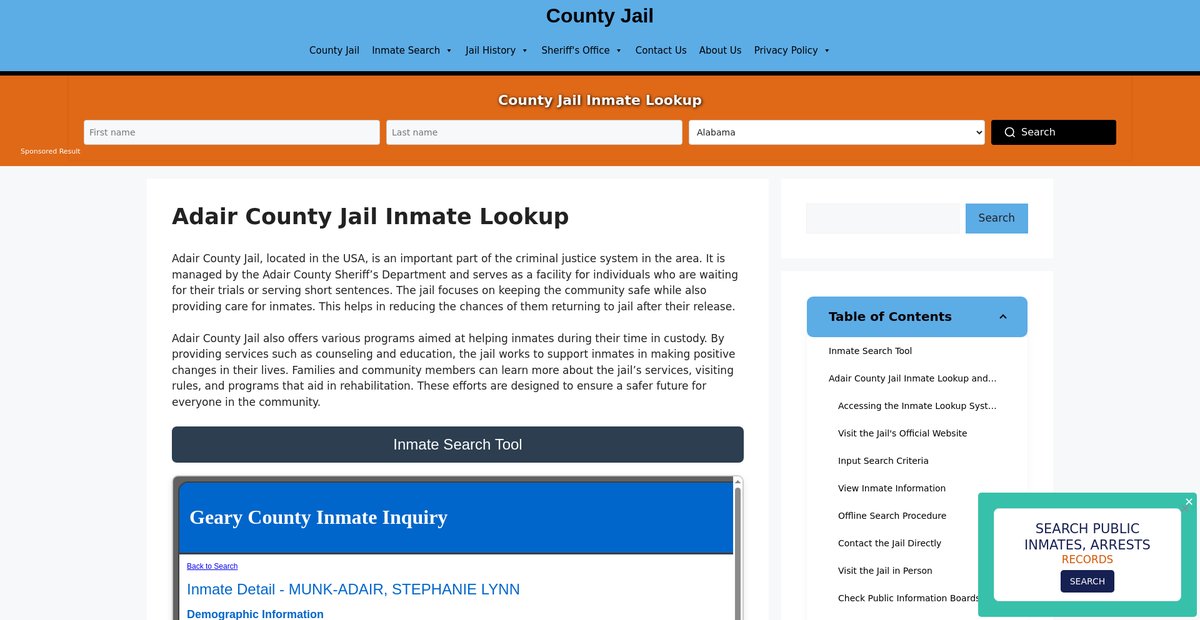 Preview of adair.countyjail.org
