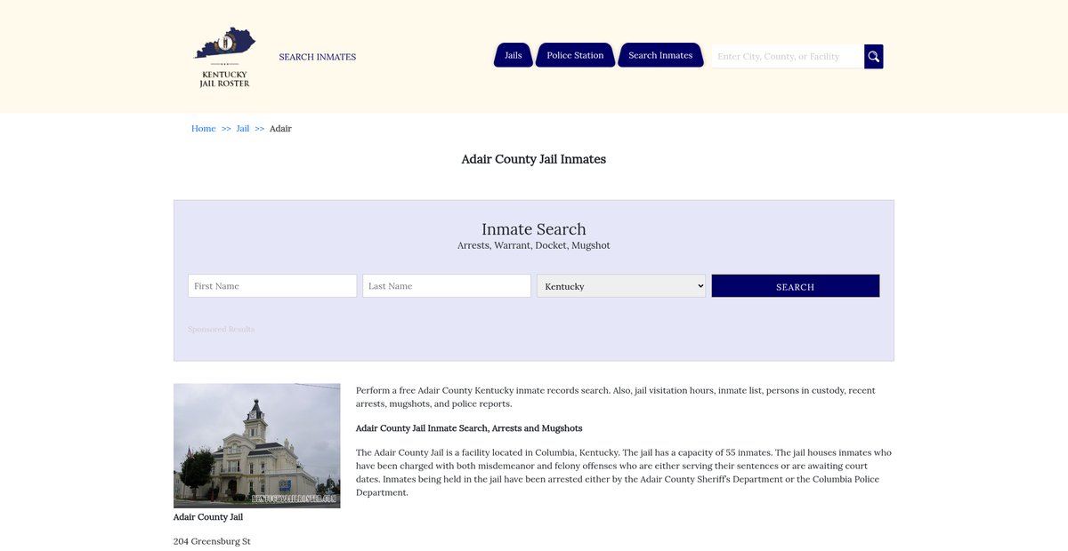 Preview of kentuckyjailroster.com