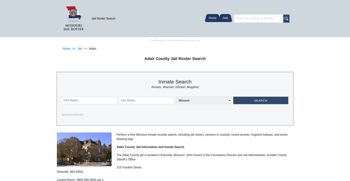 Preview of missourijailroster.com