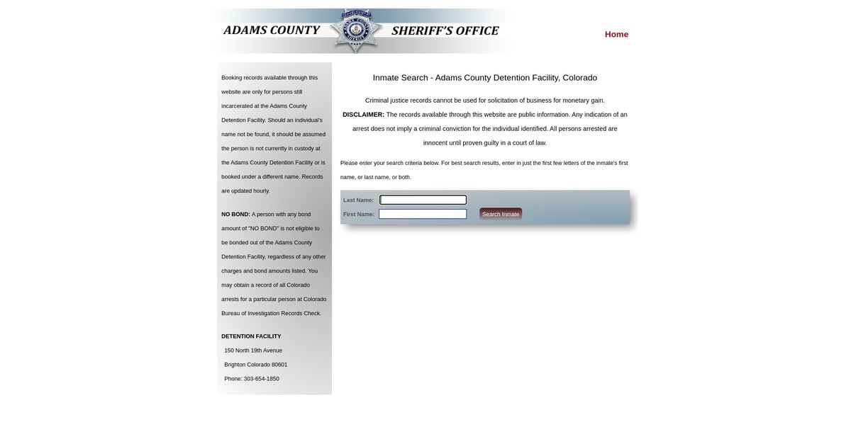 Preview of search.adamscountysheriff.org