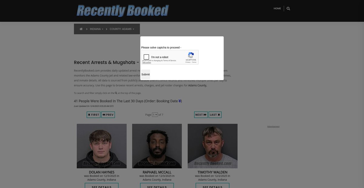 Preview of recentlybooked.com