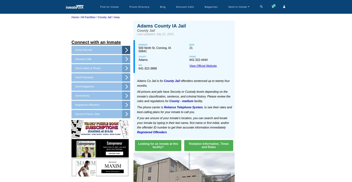 Preview of inmateaid.com