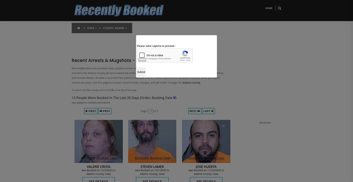 Preview of recentlybooked.com