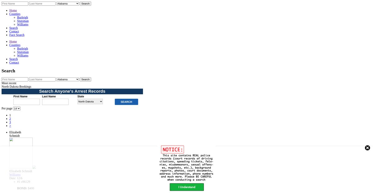Preview of northdakota.arrests.org