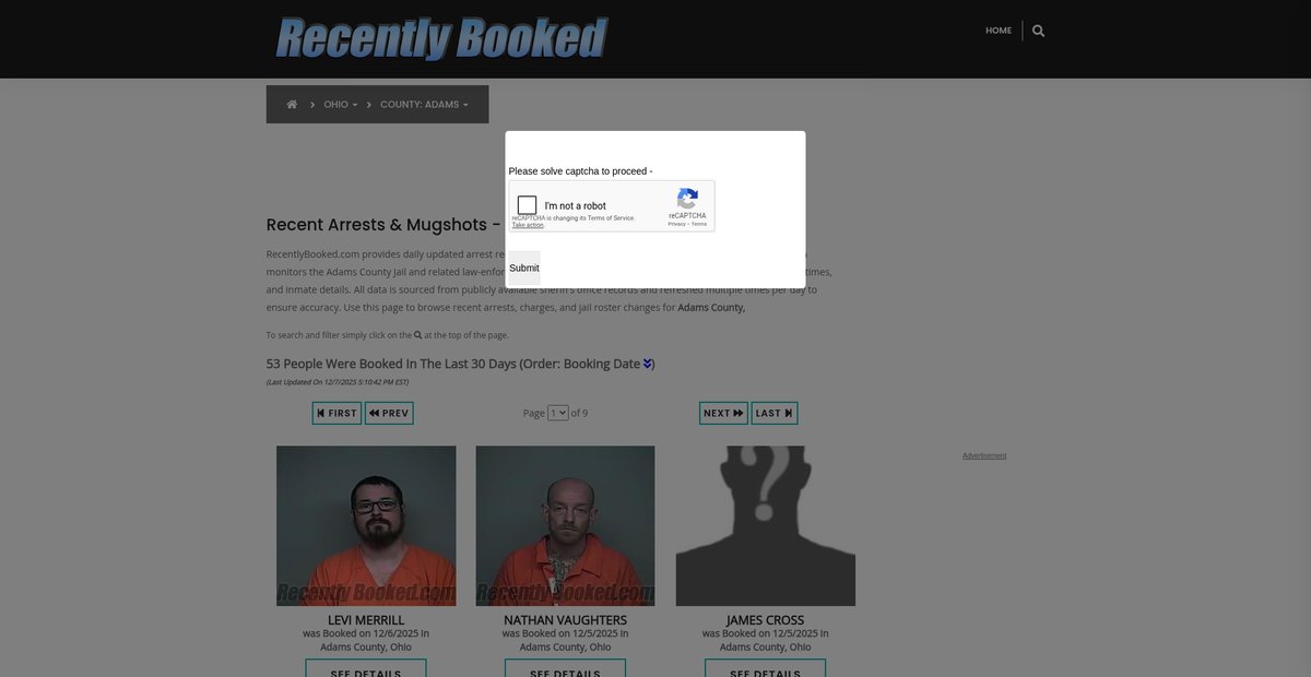 Preview of recentlybooked.com