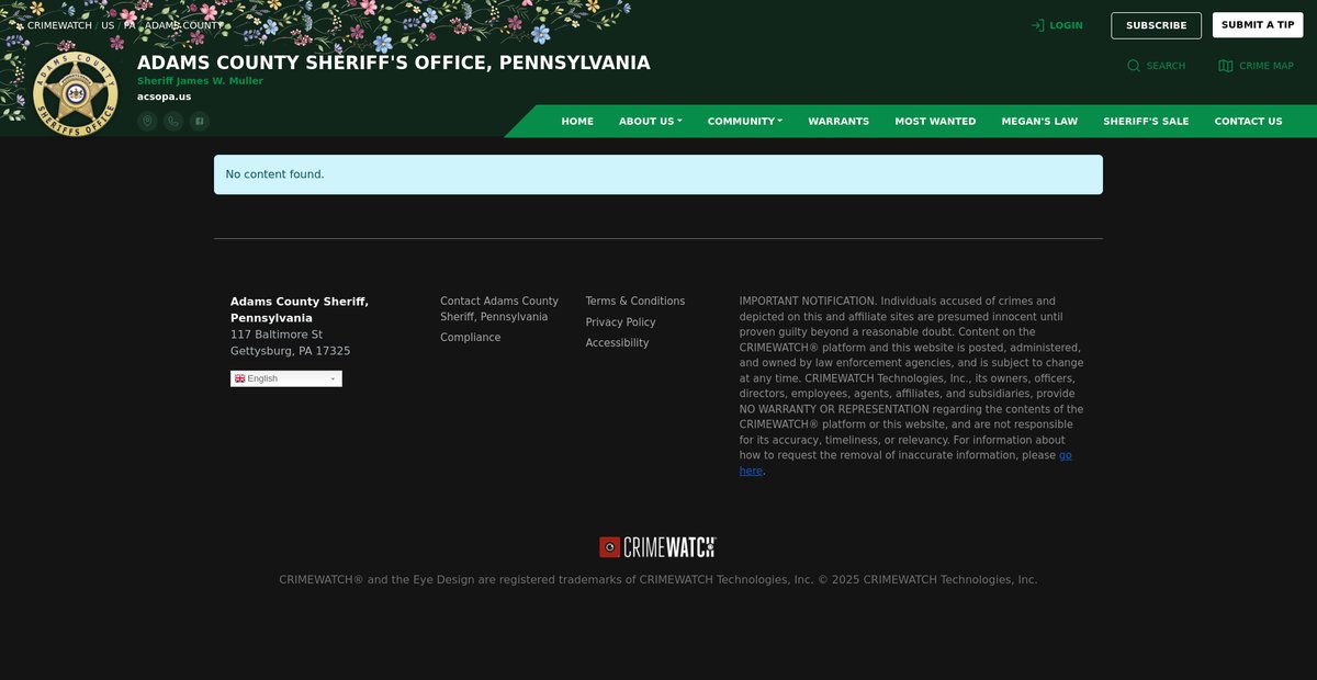 Preview of adams.crimewatchpa.com