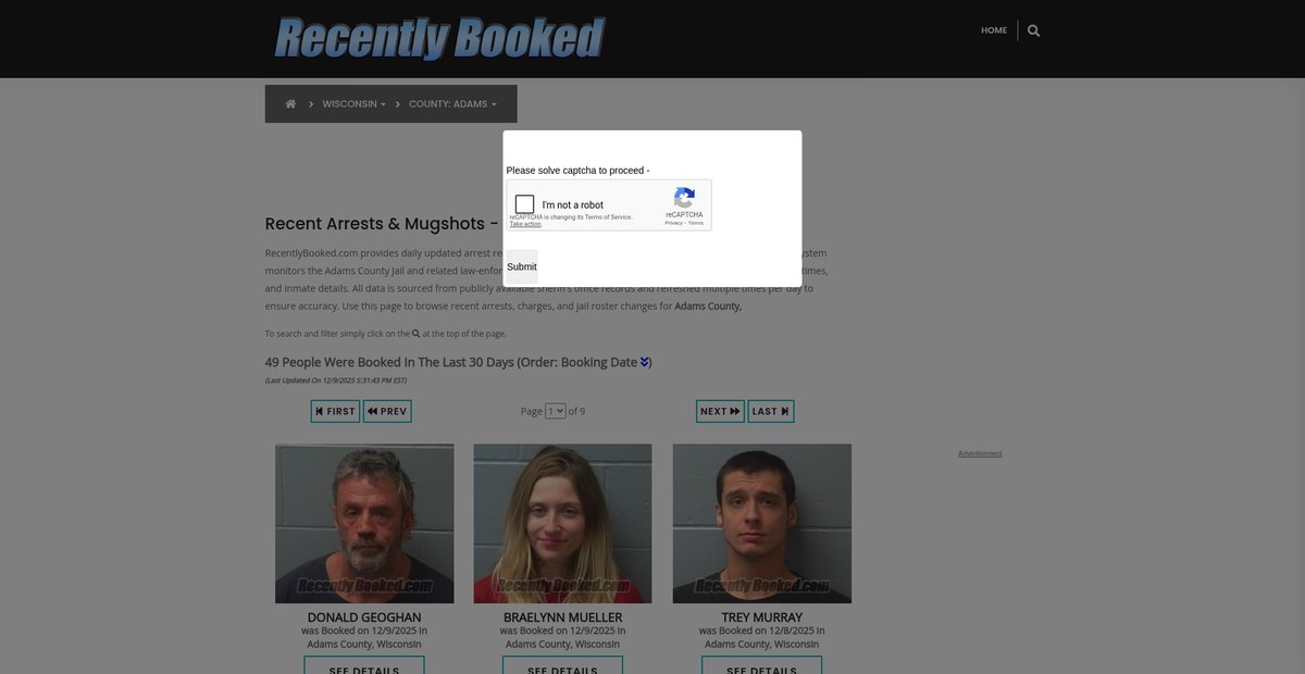 Preview of recentlybooked.com