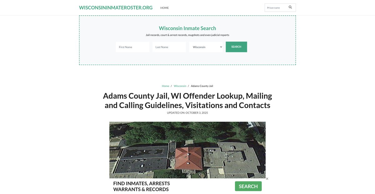 Preview of wisconsininmateroster.org