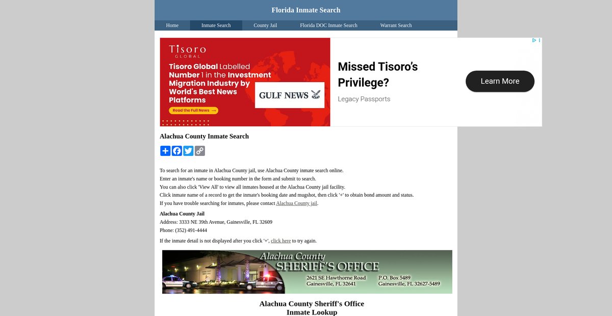 Preview of inmatesearchflorida.org