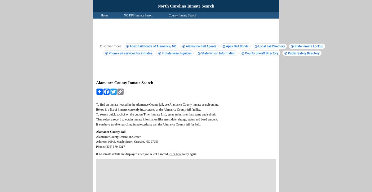 Preview of ncinmatesearch.org