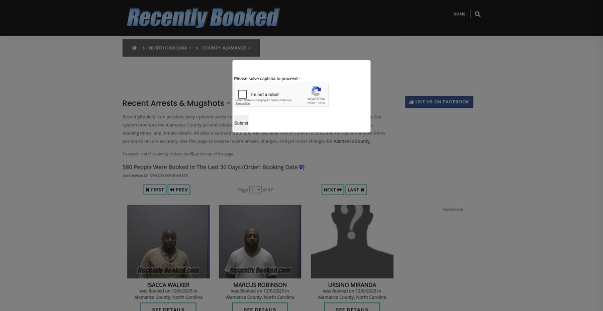Preview of recentlybooked.com