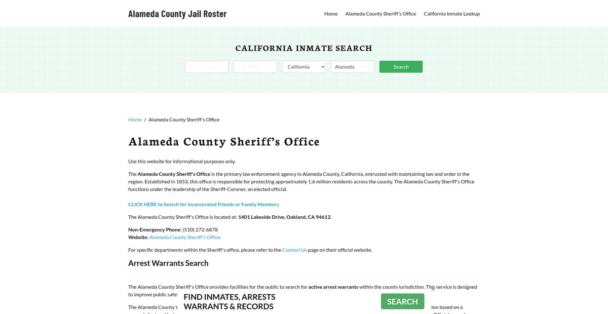 Preview of alamedacountyjail.org