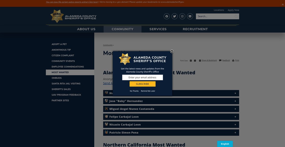 Preview of alamedasheriff.gov