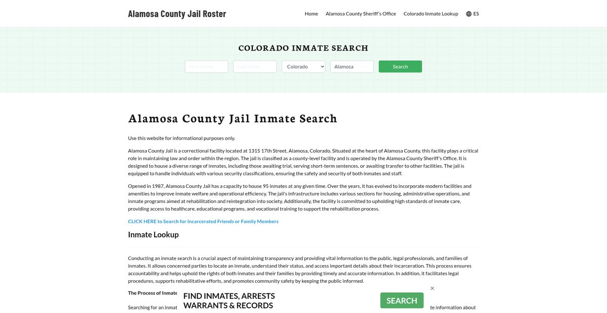 Preview of alamosacountyjail.org