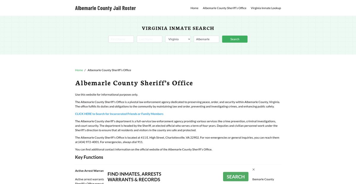 Preview of albemarlecountyjail.org