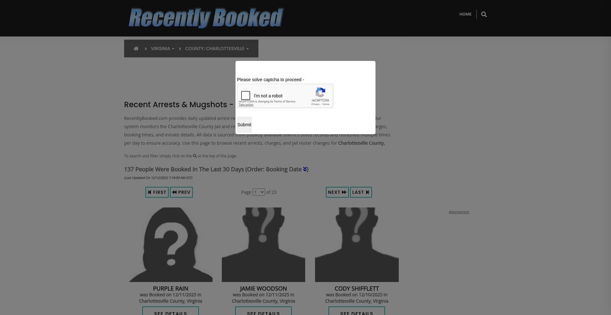 Preview of recentlybooked.com
