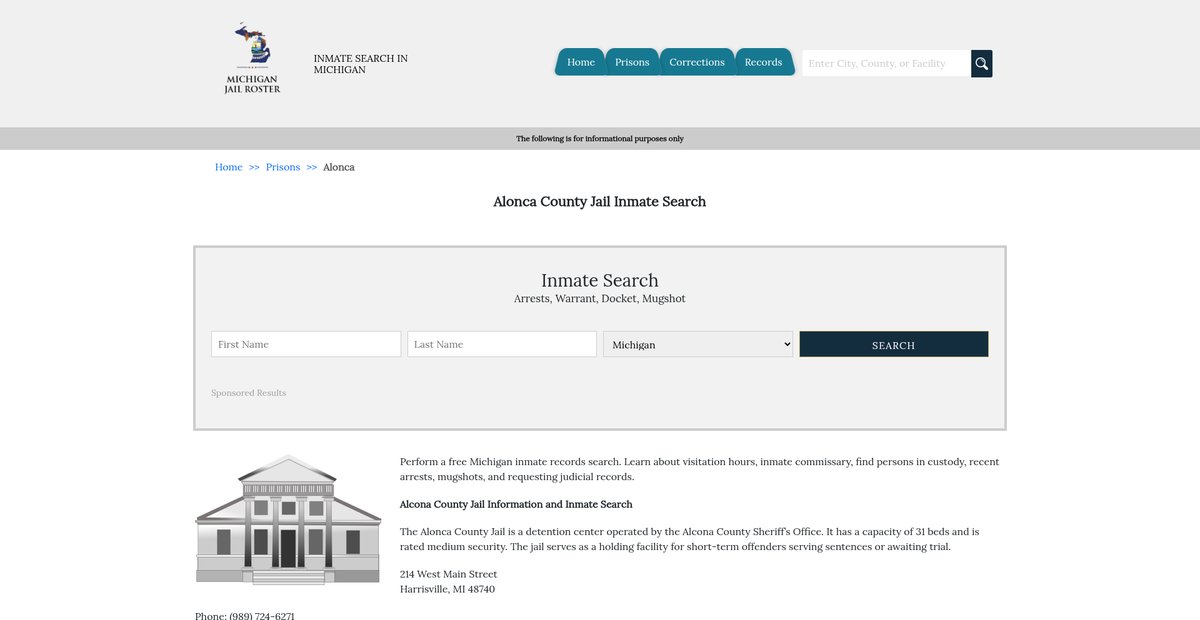 Preview of michiganjailroster.com