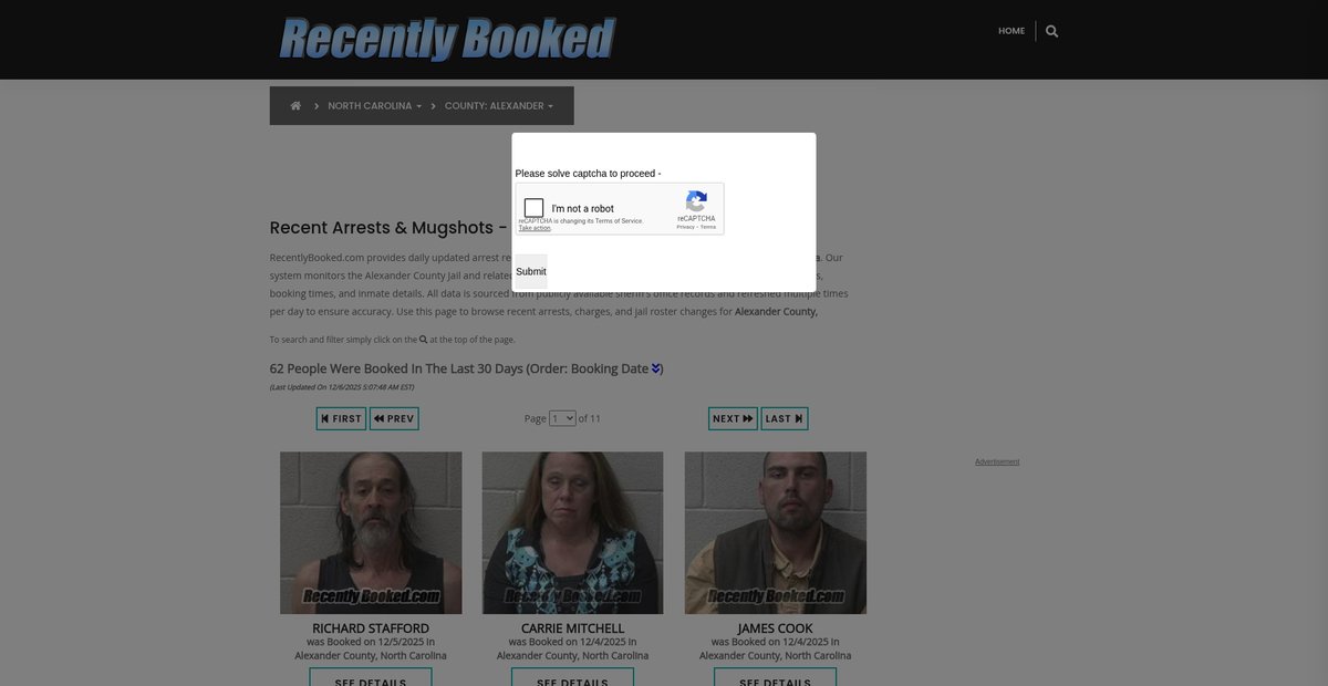 Preview of recentlybooked.com
