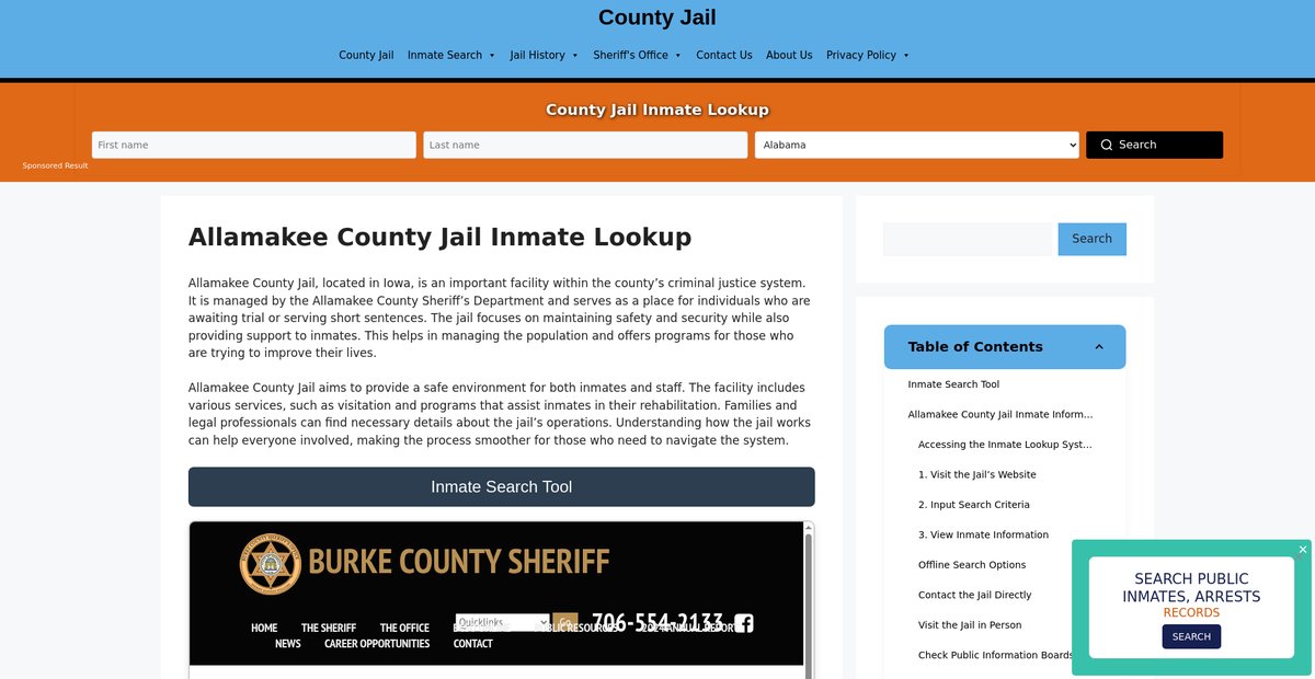 Preview of allamakee.countyjail.org