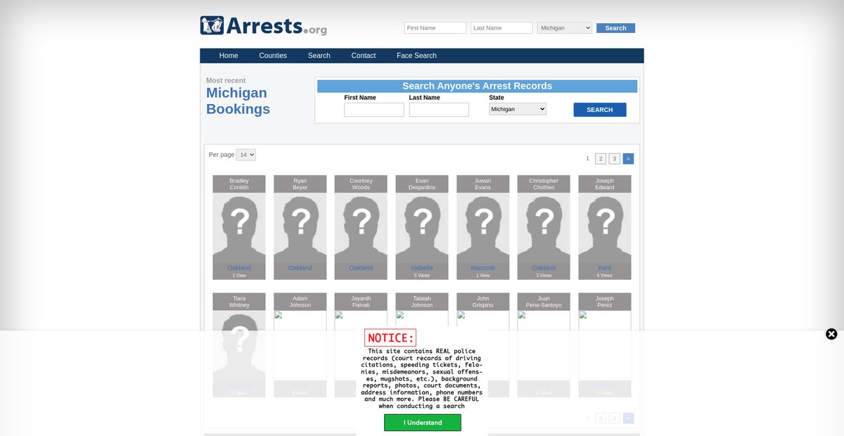 Preview of michigan.arrests.org