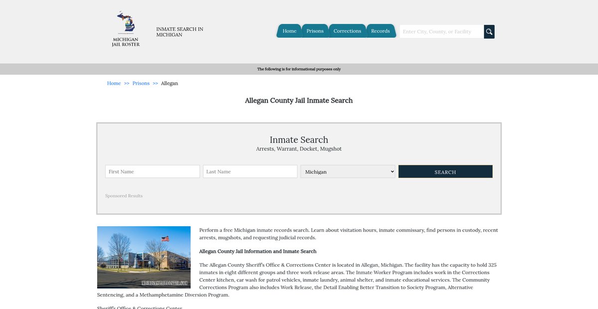 Preview of michiganjailroster.com