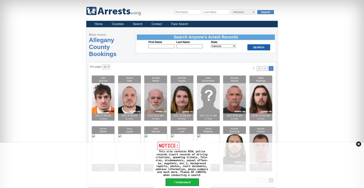 Preview of maryland.arrests.org