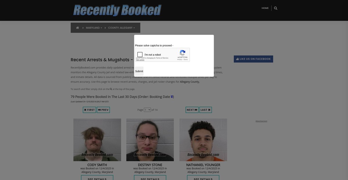Preview of recentlybooked.com