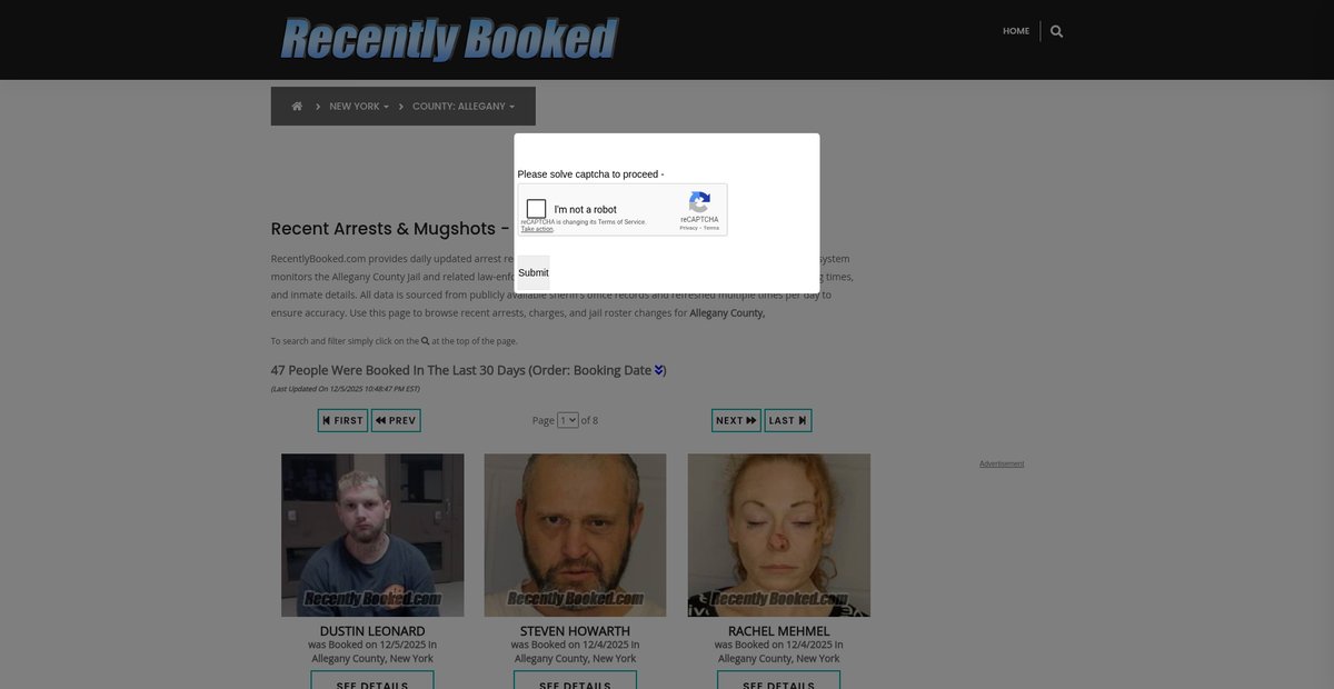 Preview of recentlybooked.com