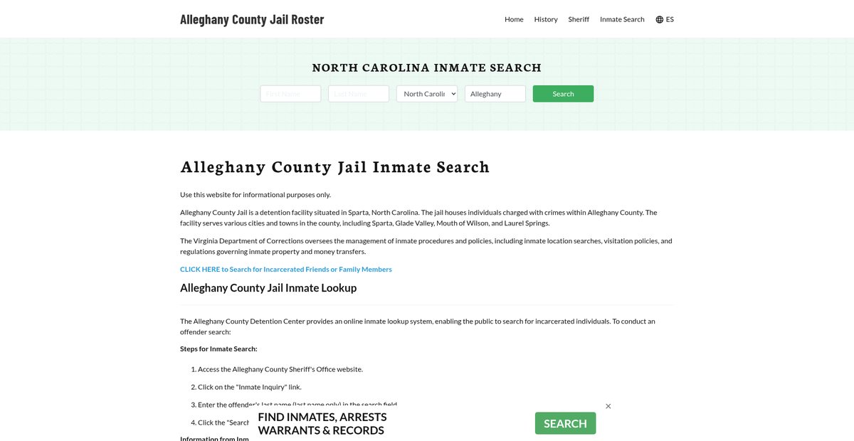 Preview of alleghanycountyjail.org