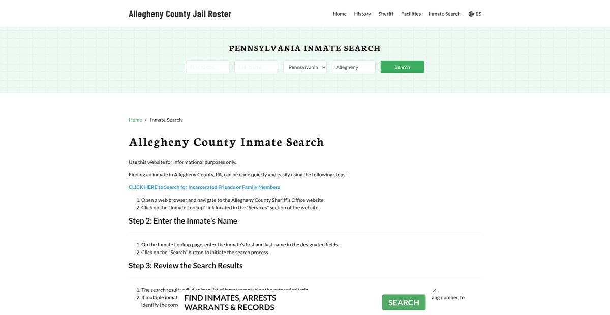 Preview of alleghenycountyjailroster.org
