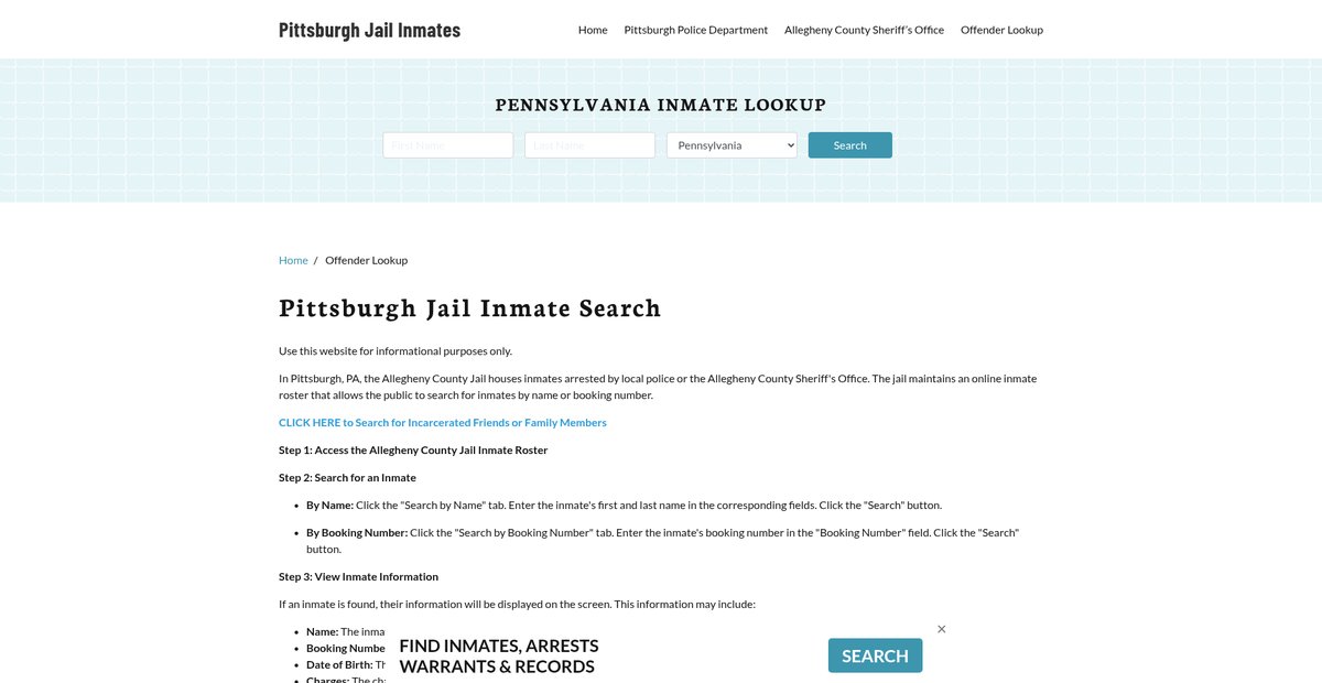 Preview of pittsburghjail.org