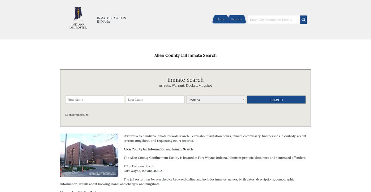 Preview of indianajailroster.com