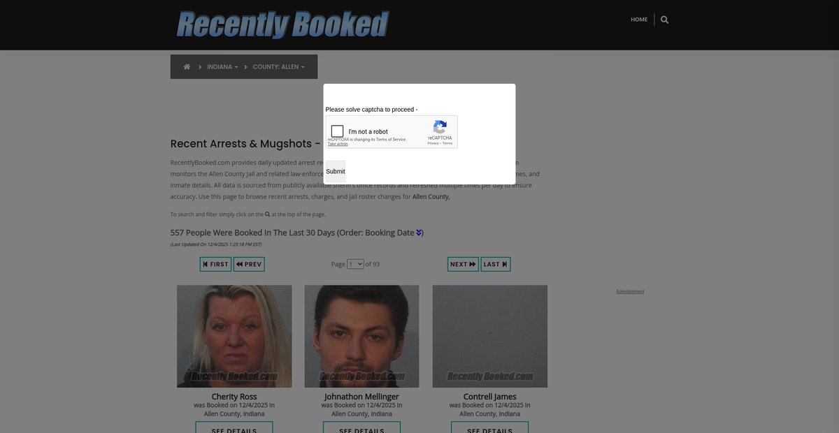 Preview of recentlybooked.com