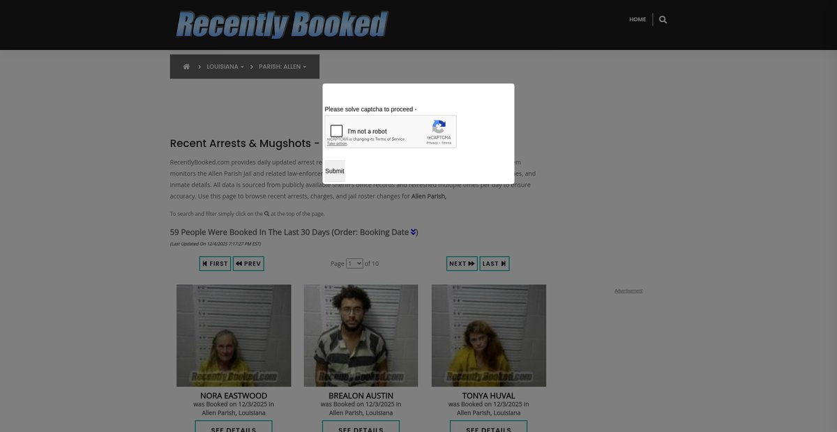 Preview of recentlybooked.com