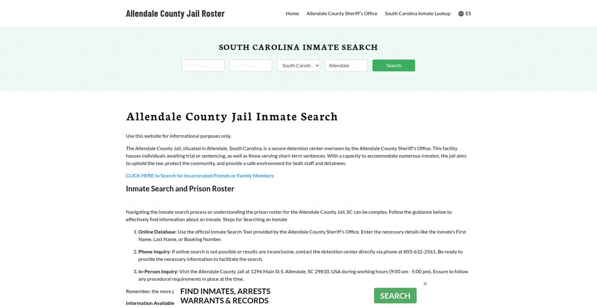 Preview of allendalecountyjail.org