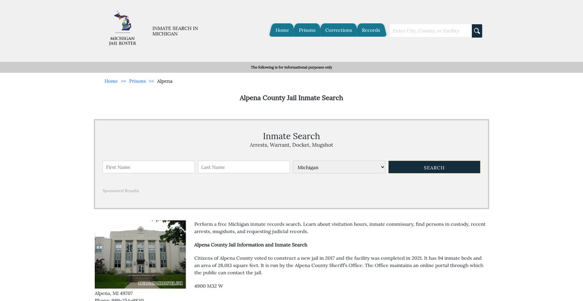 Preview of michiganjailroster.com