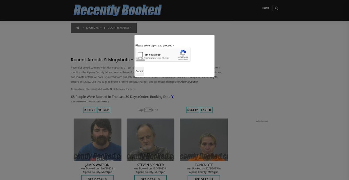 Preview of recentlybooked.com