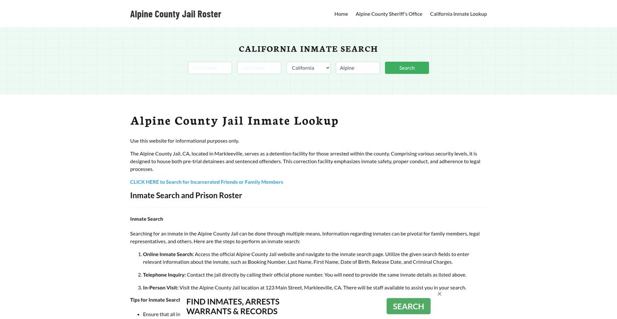 Preview of alpinecountyjail.org