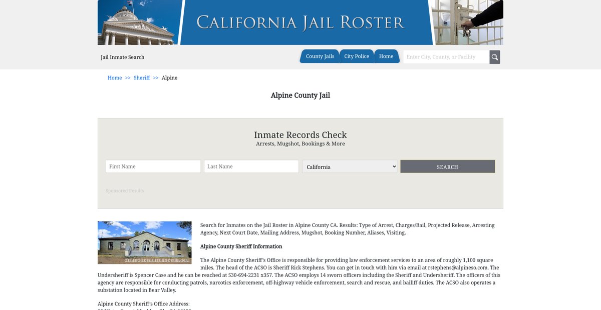 Preview of californiajailroster.com