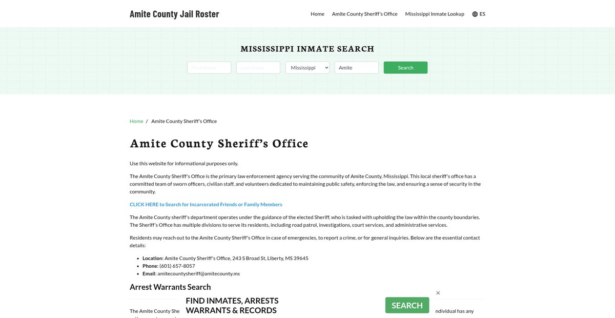 Preview of amitecountyjail.org