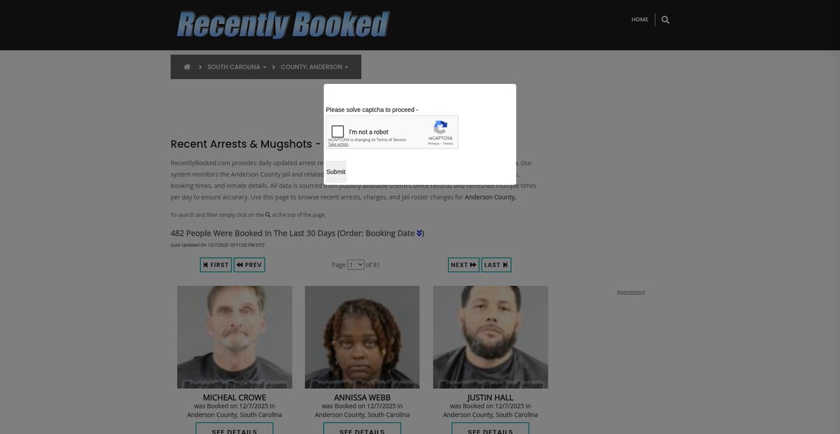 Preview of recentlybooked.com