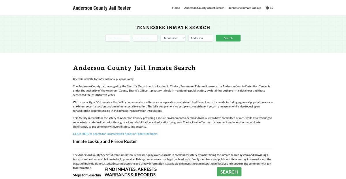 Preview of andersoncountyjail.org