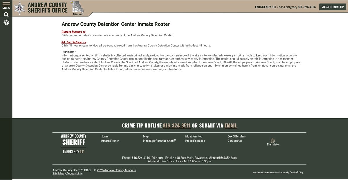 Preview of andrewcountysheriff.org