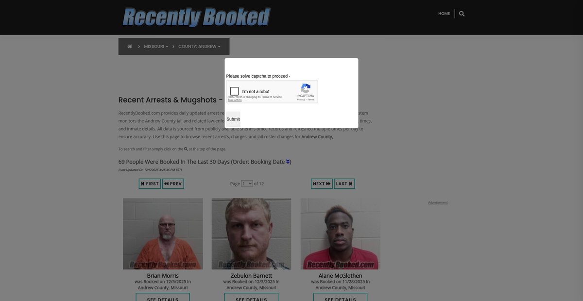 Preview of recentlybooked.com
