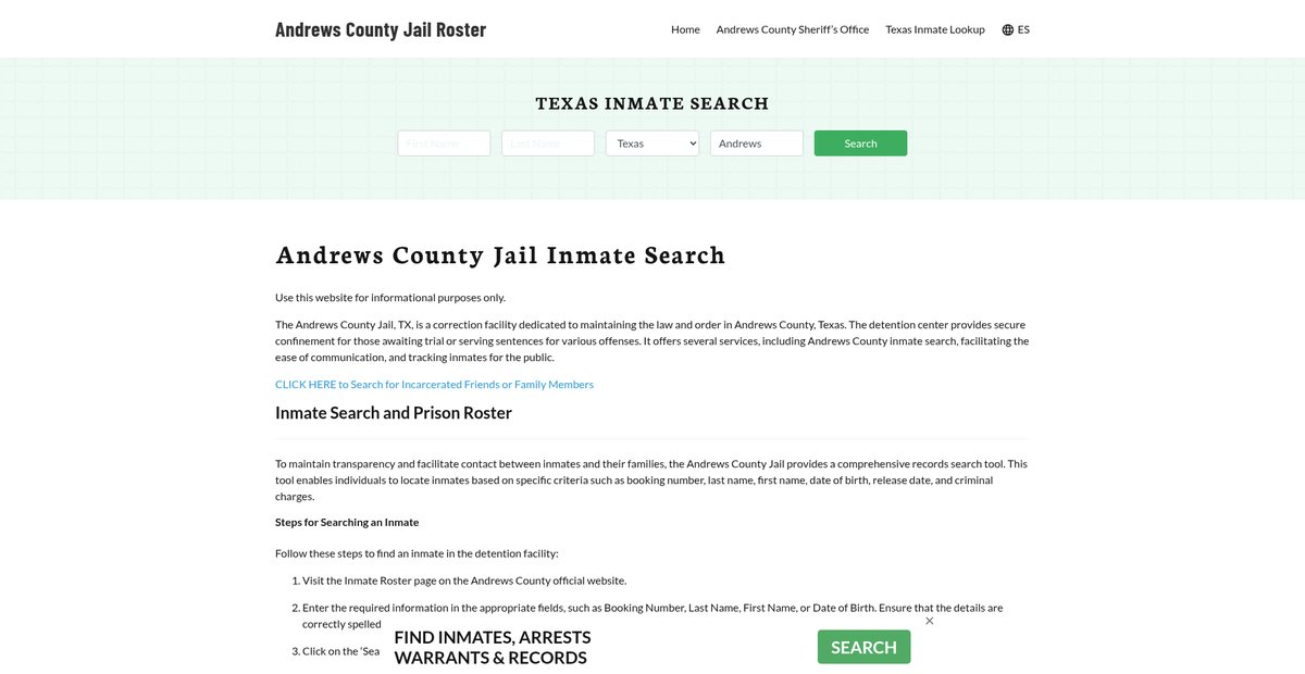 Preview of andrewscountyjail.org