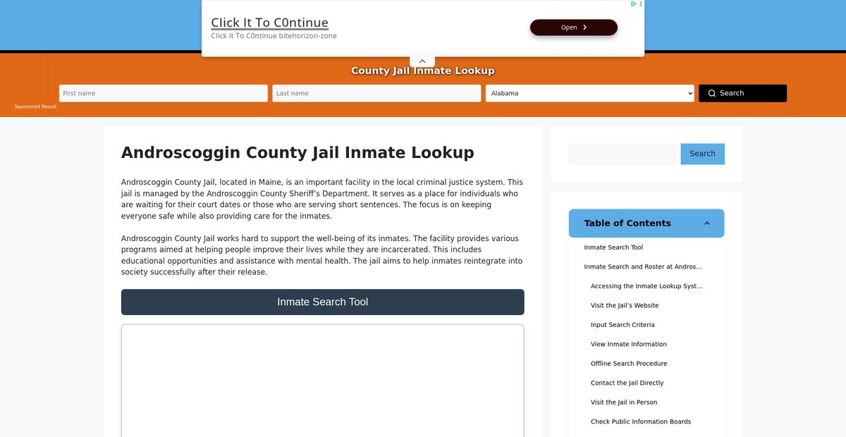 Preview of androscoggin.countyjail.org