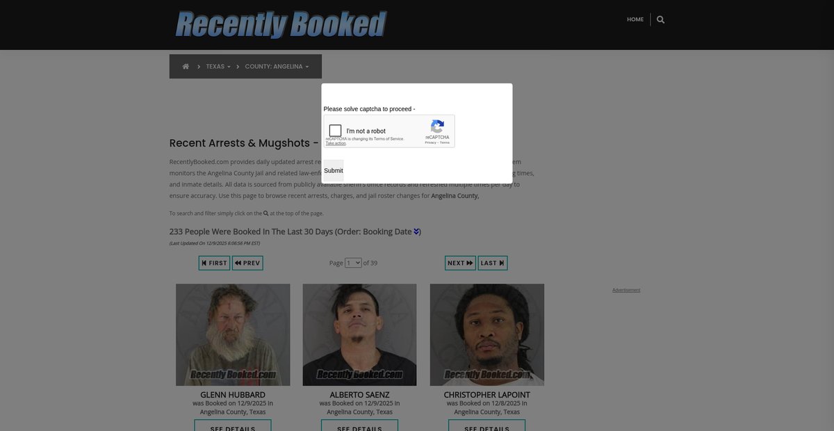 Preview of recentlybooked.com
